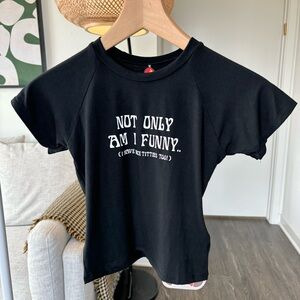 O-MIGHTY Funny Gorl Baby Tee in black
